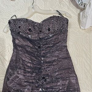 David's Bridal Strapless Black Dress